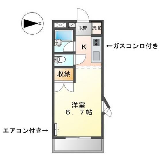 セレニテ東山(1K/2階)の間取り写真