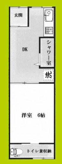 御崎1丁目アパート(1DK/1階)の間取り写真