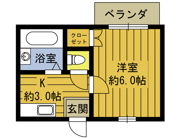 ロマネスク戸次(1K/2階)の間取り写真