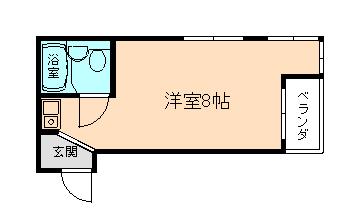 セラプレイズ城南(ワンルーム/2階)の間取り写真