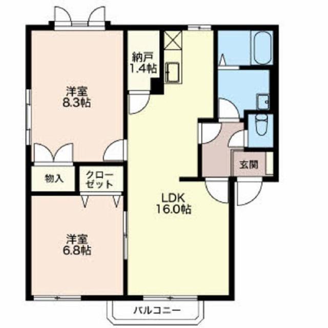 ベルメゾン裾花 MW棟(2LDK/1階)の間取り写真