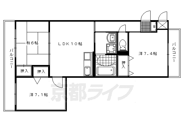 セントラルヴィレッジ(3LDK/3階)の間取り写真