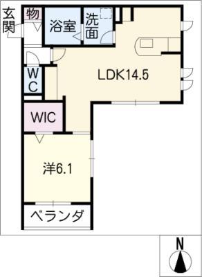 ヘーベル浄心(1LDK/3階)の間取り写真