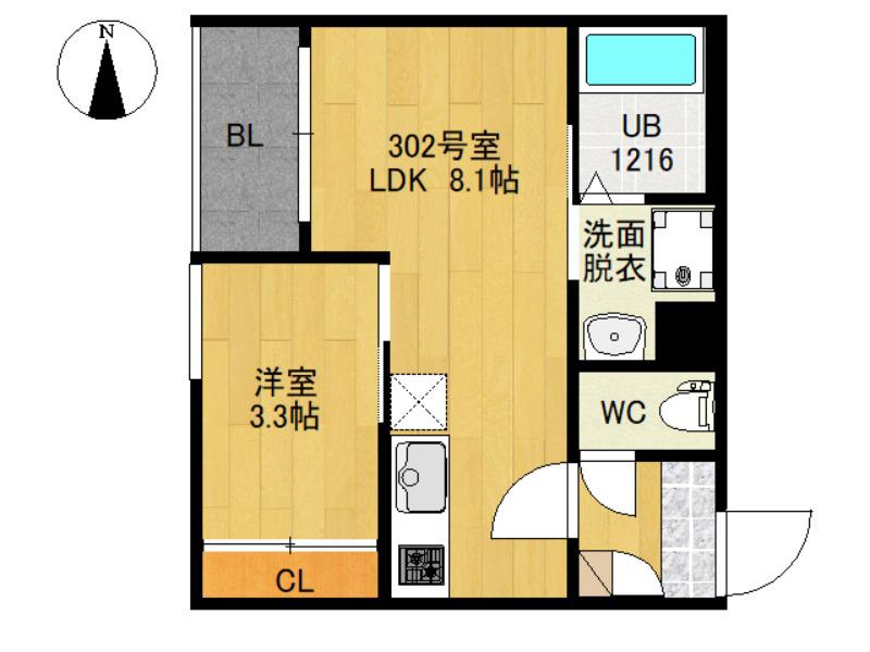 R‐SMART南仙台(1LDK/3階)の間取り写真