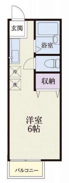 桐生市東久方町3丁目アパート(ワンルーム/1階)の間取り写真