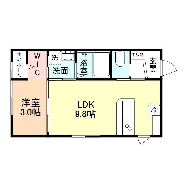 FELICE森(1LDK/1階)の間取り写真
