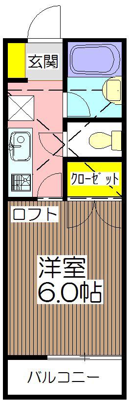 ロイヤルマーチ(1K/1階)の間取り写真
