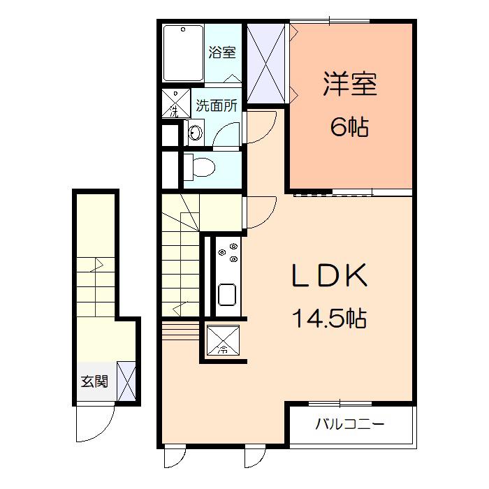 プレッソ本鵠沼(1LDK/2階)の間取り写真