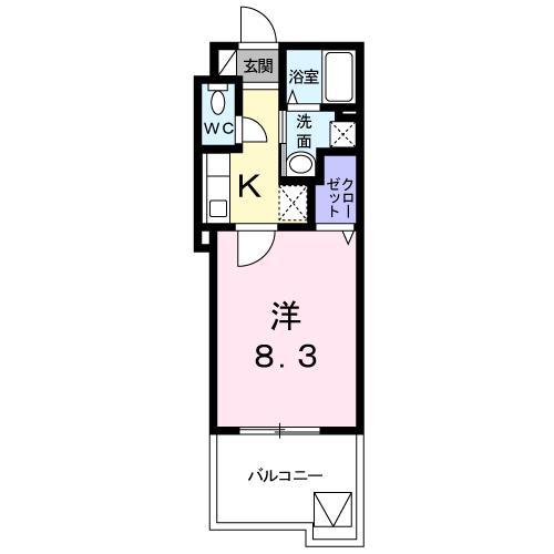 BELFIORE壹岐(1K/2階)の間取り写真