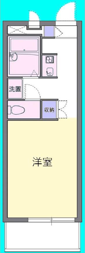 近鉄南大阪線 矢田駅(大阪) 徒歩10分 2階建 築29年(1K/2階)の間取り写真