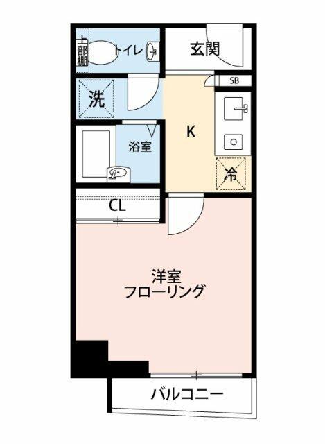 シンシア千鳥町(1K/6階)の間取り写真