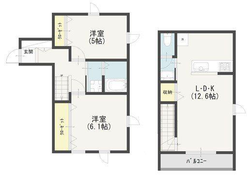 IMAGAWA MID GARDEN SUITE(2LDK/1階)の間取り写真