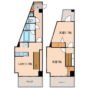 アーバンレックス西新井II(2LDK/8階)の間取り写真