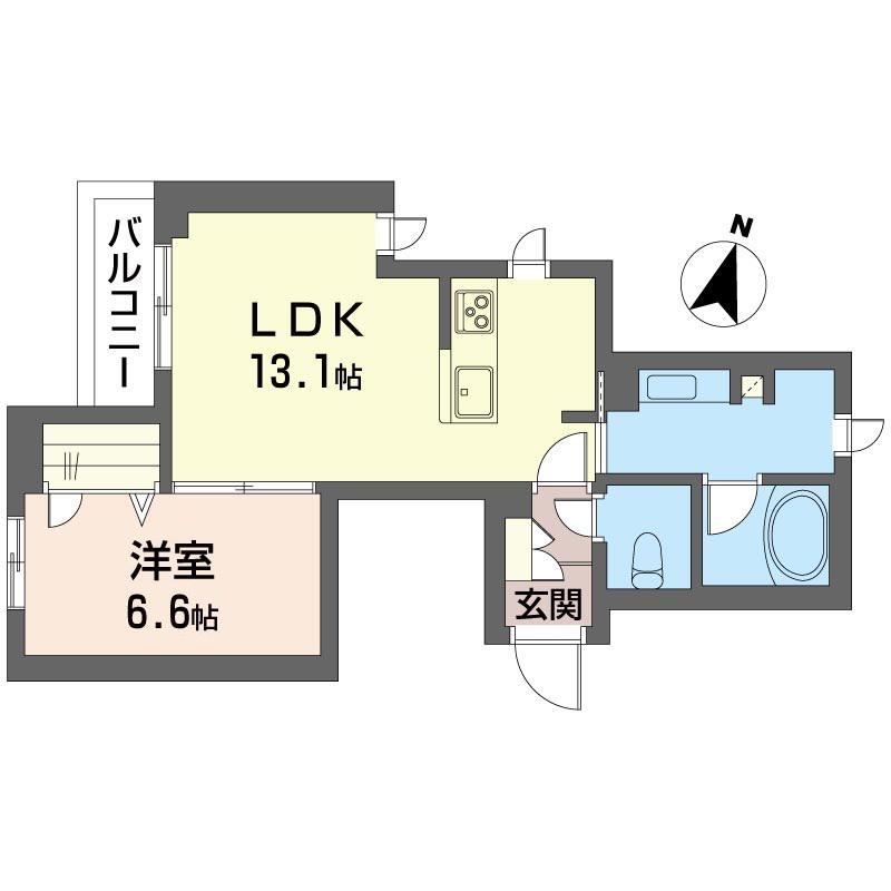 アドニス(1LDK/3階)の間取り写真