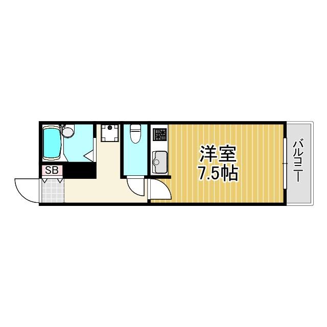 ロココ西宮(ワンルーム/1階)の間取り写真