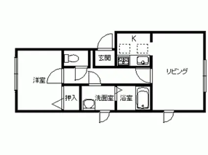 ウイングキャップ(1LDK/2階)の間取り写真