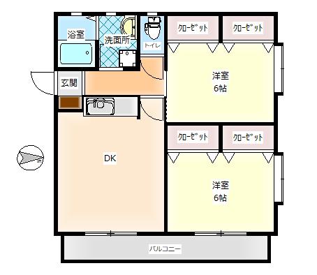 フォレステージ八王子(2LDK/3階)の間取り写真