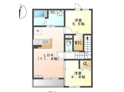 ZODIAC SIGN(2LDK/2階)の間取り写真