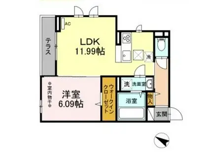 プラシードK(1LDK/3階)の間取り写真