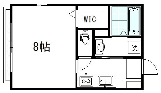 都コーポ(1K/1階)の間取り写真