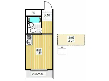 ロフティー野田(1K/4階)の間取り写真