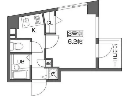 ベルファース早稲田(1K/6階)の間取り写真