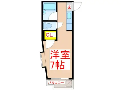 メゾンアリーナ(ワンルーム/4階)の間取り写真