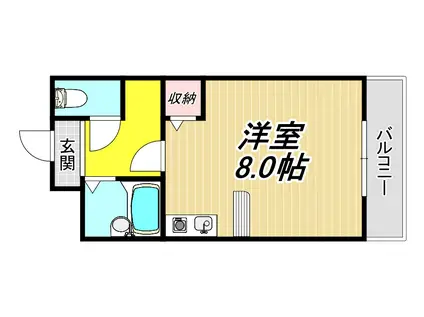 ルミナリー武庫之荘(ワンルーム/1階)の間取り写真