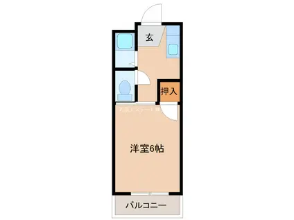 フォーサイト上津RENATUSII(1K/2階)の間取り写真