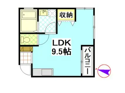 コート野崎(ワンルーム/2階)の間取り写真