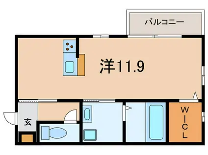 フレッツァ垂水福田(ワンルーム/2階)の間取り写真