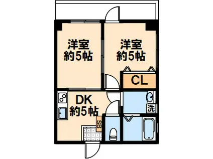 氷室マンション(2DK/2階)の間取り写真