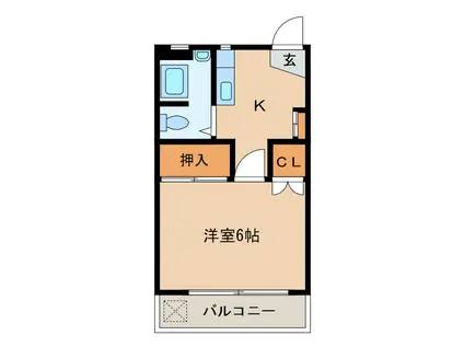 栄和ハイツ(1K/1階)の間取り写真