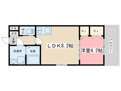 京都市伏見区醍醐東合場町12Z-MAISON(1LDK/3階)の間取り写真
