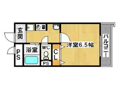 リトゥール澤(1K/6階)の間取り写真