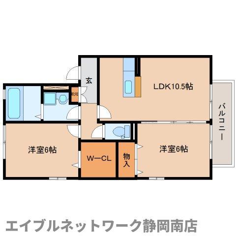 ソレイユ西島II(2LDK/1階)の間取り写真