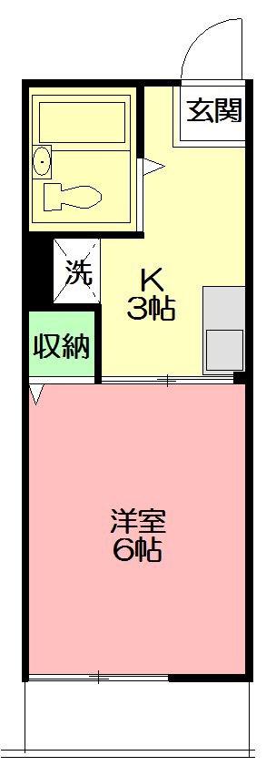 さくらハイツ(1K/2階)の間取り写真