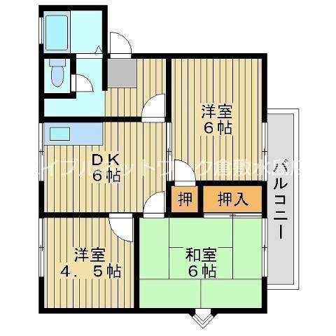 フレグランスラフォーレ(3DK/1階)の間取り写真