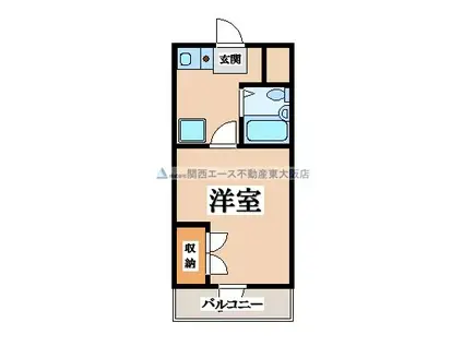 プレアール川田(1K/4階)の間取り写真