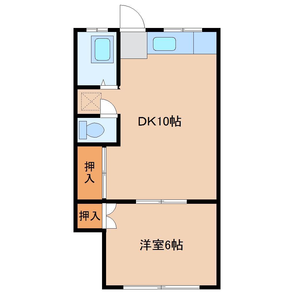 東洋ビル(1DK/3階)の間取り写真