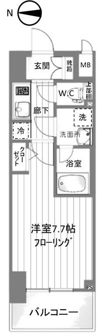 S-RESIDENCE難波イースト(1K/3階)の間取り写真