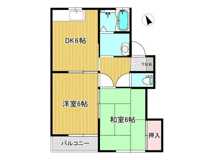 グランヒル青葉台(2DK/2階)の間取り写真