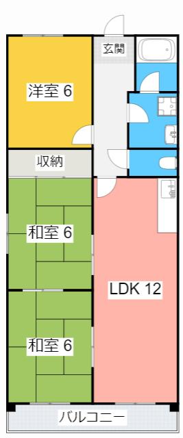 ニュータウン天白(3LDK/2階)の間取り写真