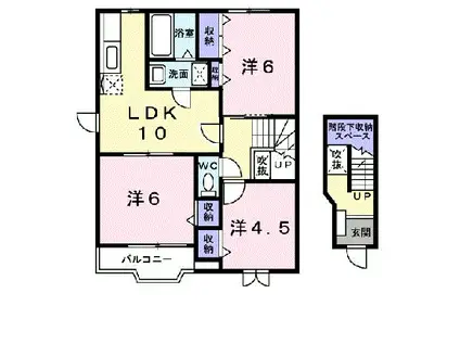 ロータス・高田A(3LDK/2階)の間取り写真