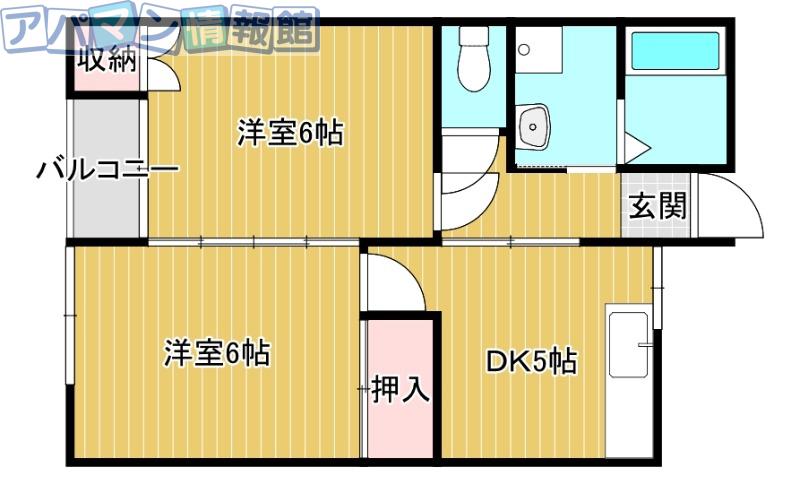 ファミール愛(2DK/1階)の間取り写真