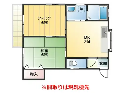 青木荘(2DK/2階)の間取り写真