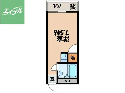 ラウンジSA(ワンルーム/2階)の間取り写真