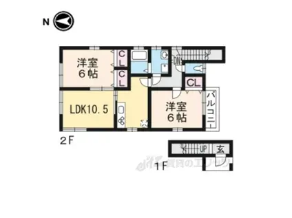 エスベランサU(2LDK/2階)の間取り写真