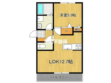 ロイヤルタウン八戸(1LDK/3階)の間取り写真