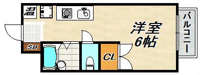 エステートピアI(ワンルーム/1階)の間取り写真